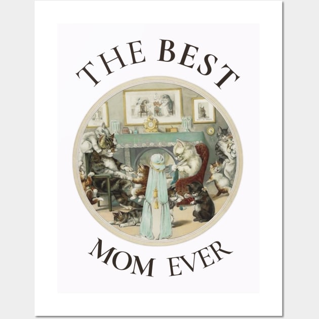 THE BEST KNITTING MOM IN THE WORLD, CAT. THE BEST KNITTING MOM EVER FINE ART VINTAGE STYLE OLD TIMES. Wall Art by the619hub